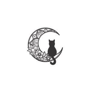 Quadro MDF Gato na lua