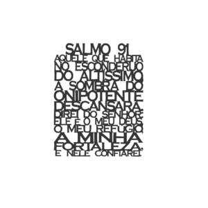 Salmos 91 Quadro Religioso em MDF